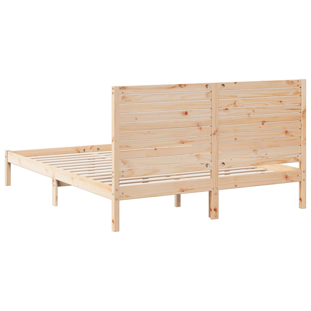 Extra Long Bed Frame without Mattress 140x210 cm Solid Wood
