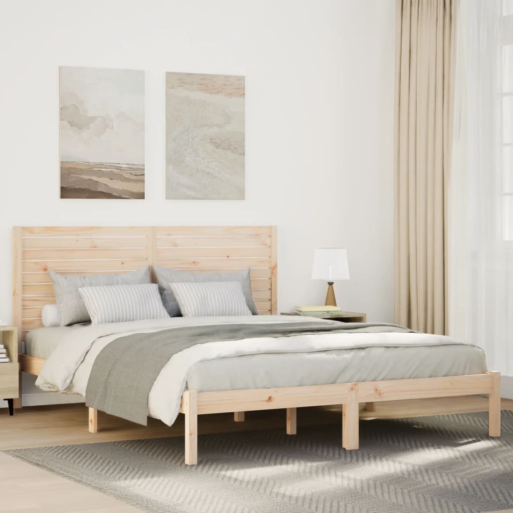 Extra Long Bed Frame without Mattress 140x220 cm Solid Wood