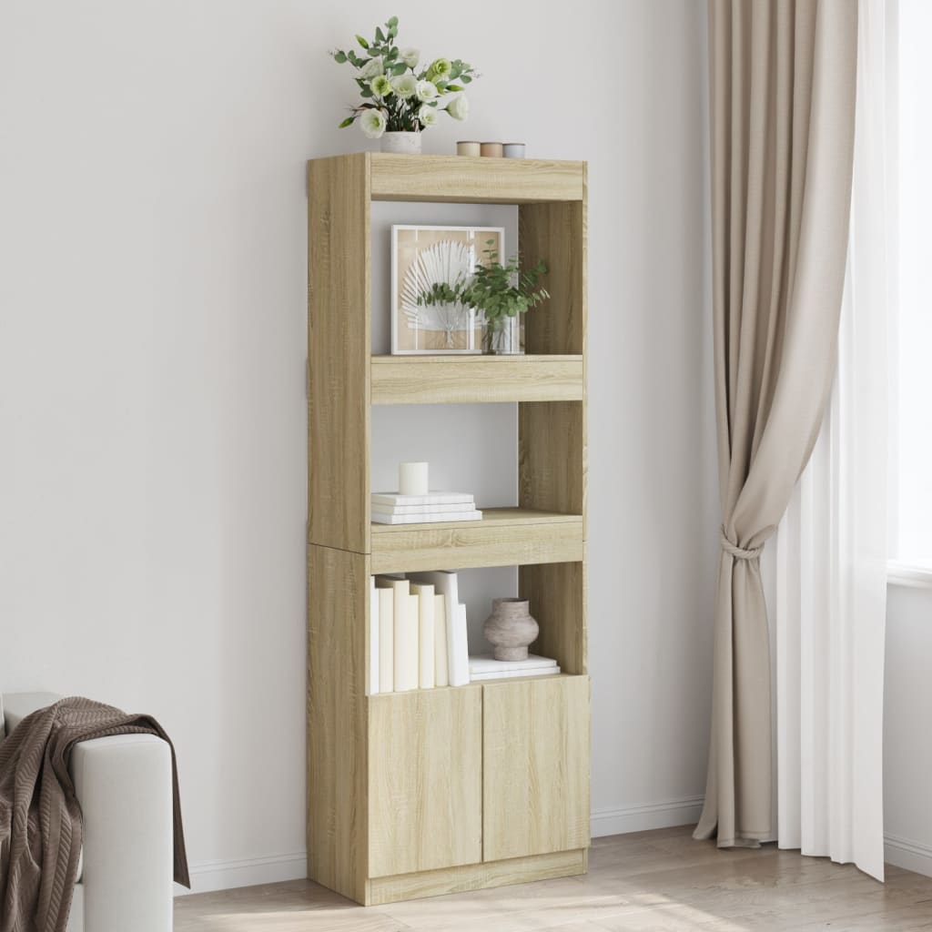 Highboard Sonoma Oak 63x33x180 cm Engineered Wood