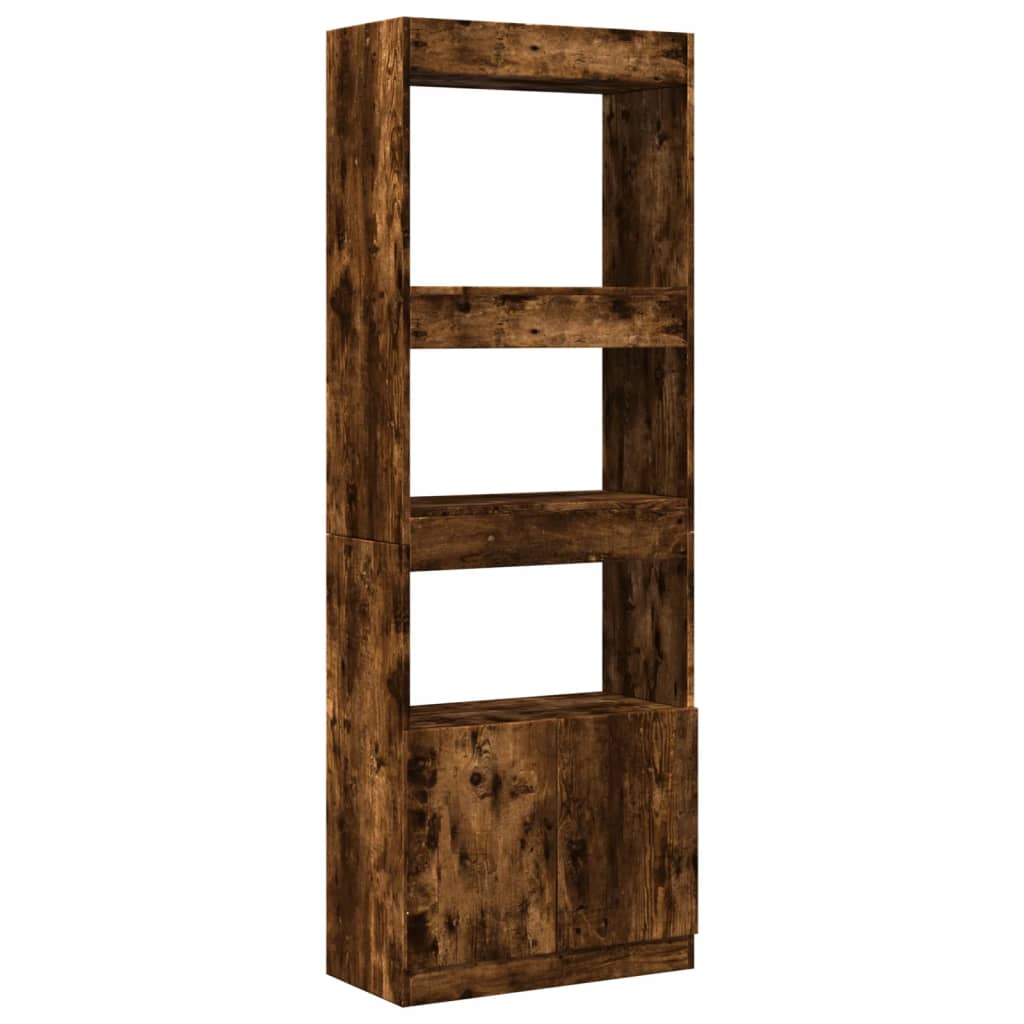 Highboard Smoked Oak 63x33x180 cm Engineered Wood