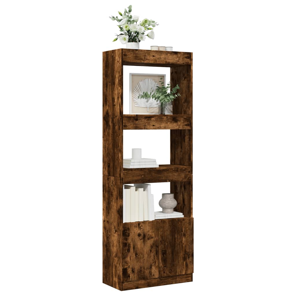 Highboard Smoked Oak 63x33x180 cm Engineered Wood