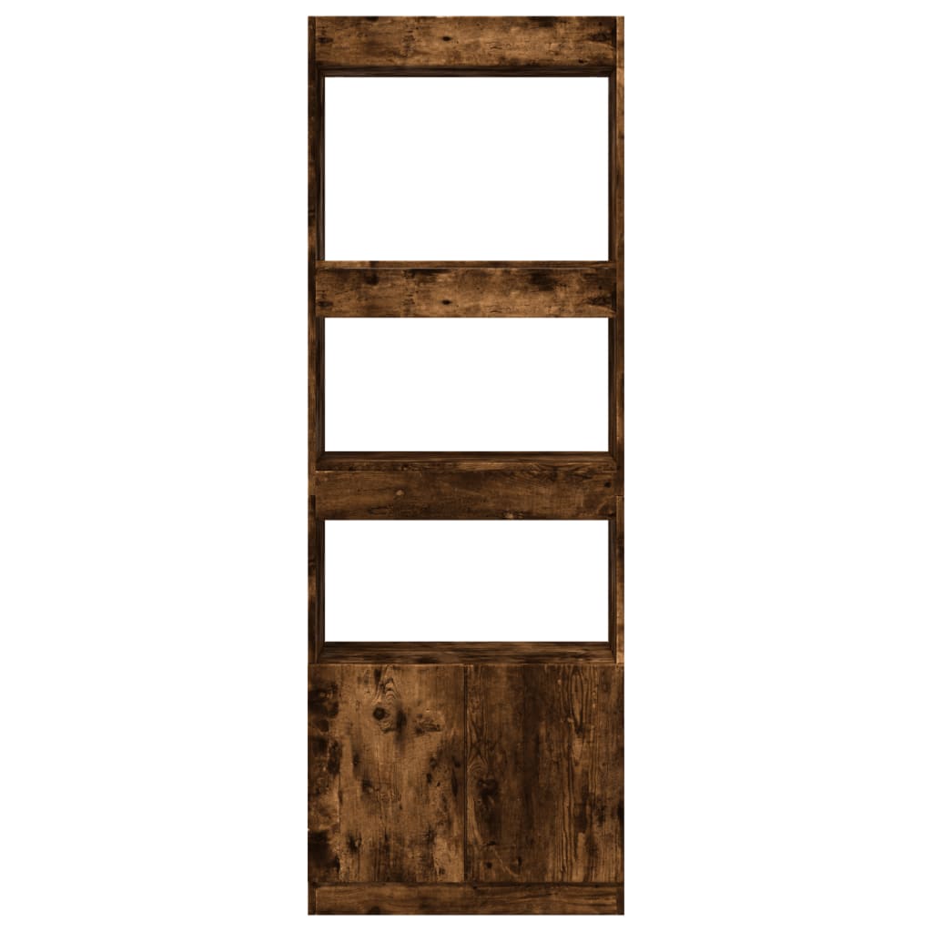 Highboard Smoked Oak 63x33x180 cm Engineered Wood