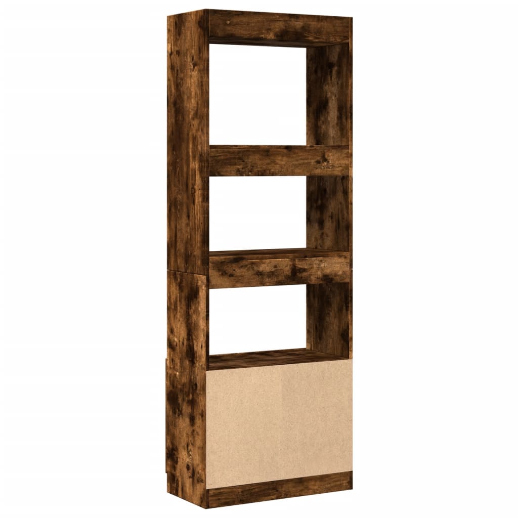 Highboard Smoked Oak 63x33x180 cm Engineered Wood