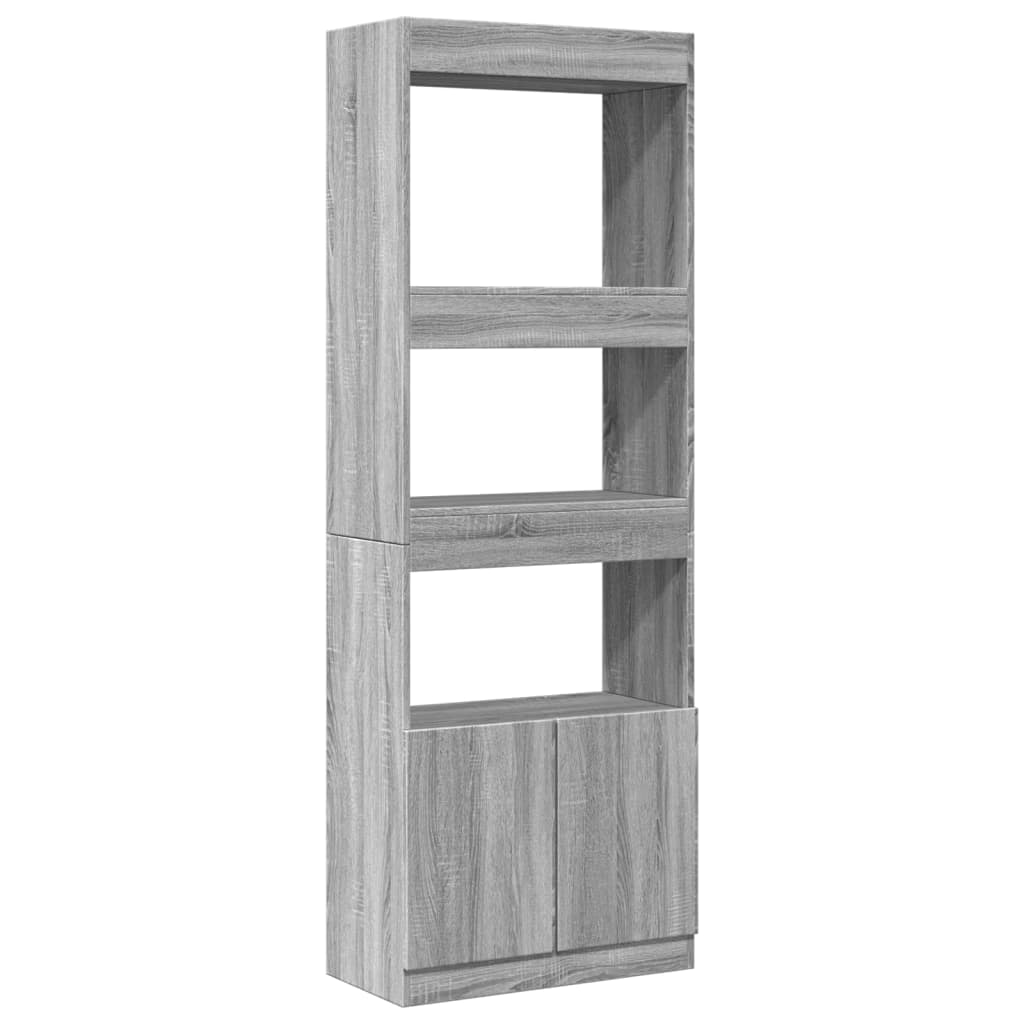 Highboard Grey Sonoma 63x33x180 cm Engineered Wood