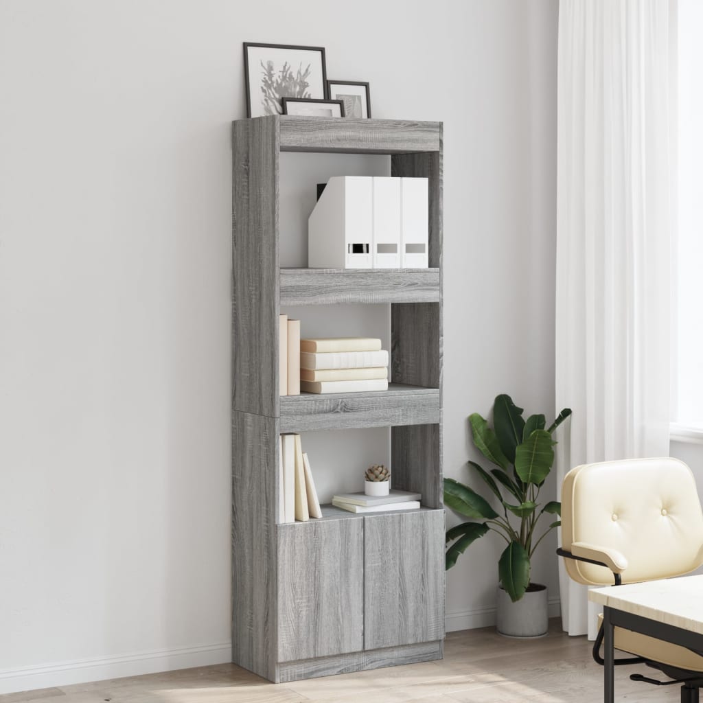 Highboard Grey Sonoma 63x33x180 cm Engineered Wood