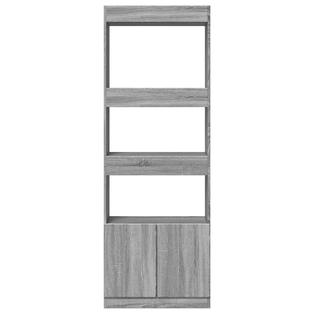 Highboard Grey Sonoma 63x33x180 cm Engineered Wood