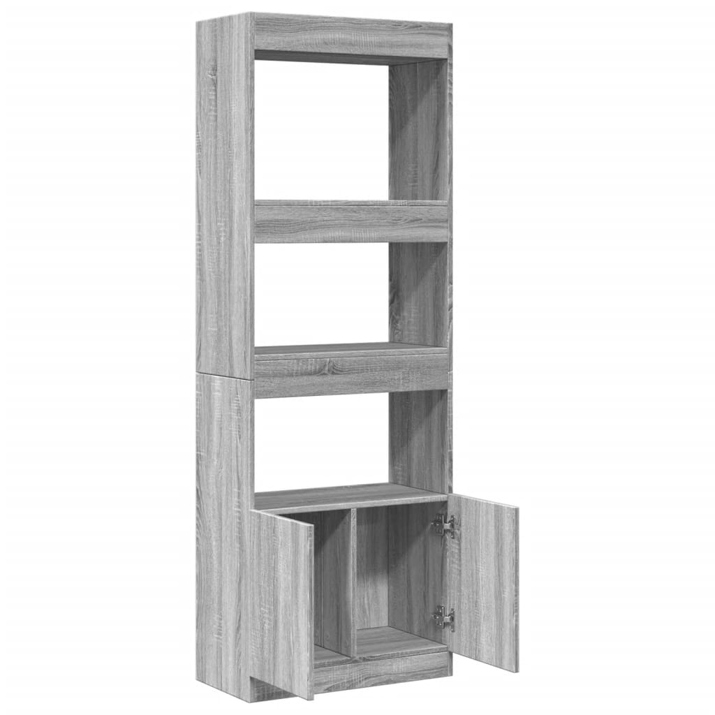 Highboard Grey Sonoma 63x33x180 cm Engineered Wood
