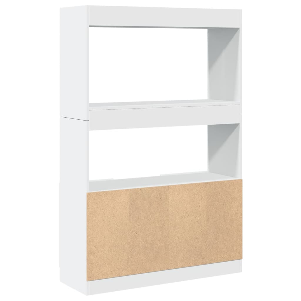 Highboard White 92x33x140 cm Engineered Wood
