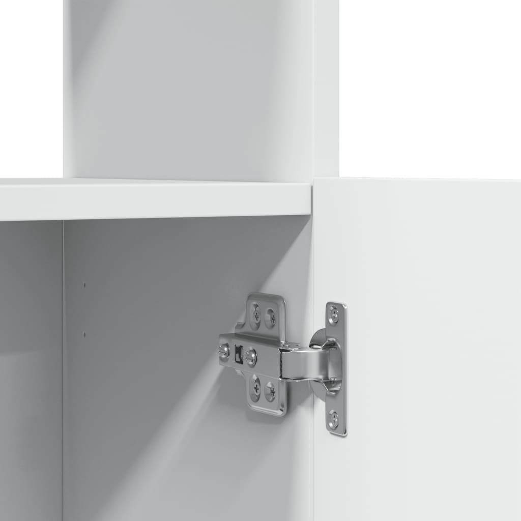Highboard White 92x33x140 cm Engineered Wood