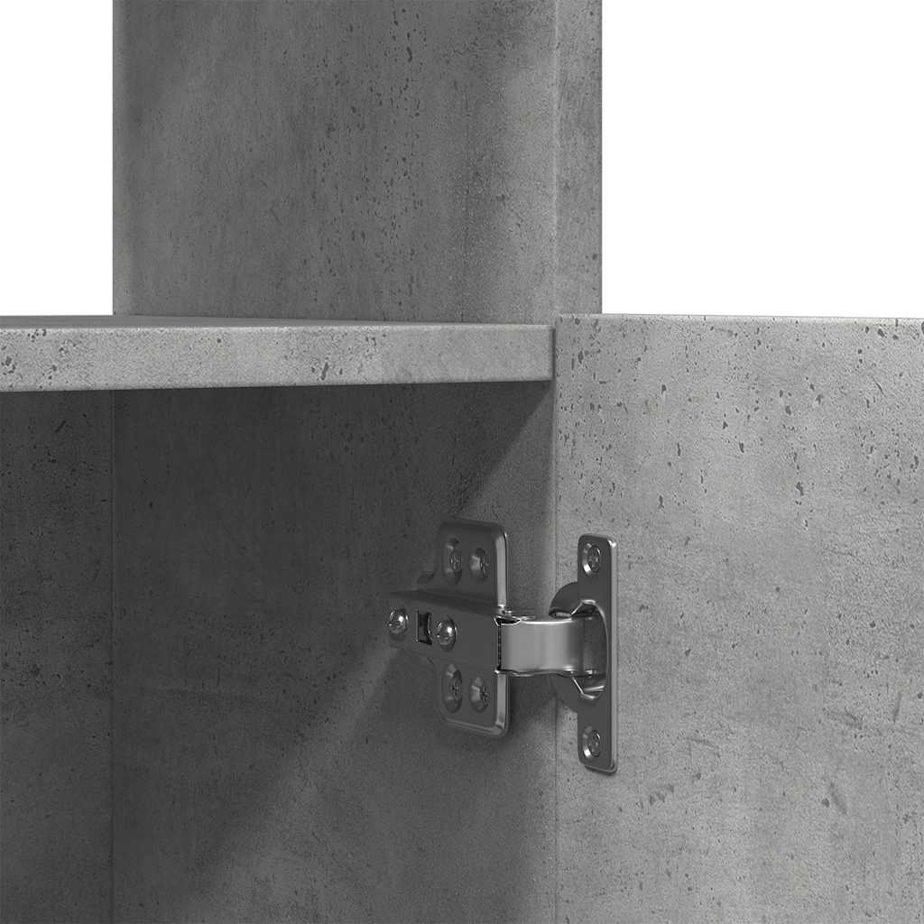 Highboard Concrete Grey 92x33x140 cm Engineered Wood