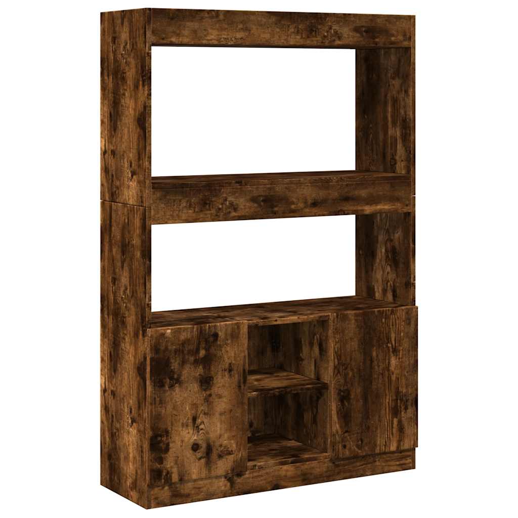 Highboard Smoked Oak 92x33x140 cm Engineered Wood