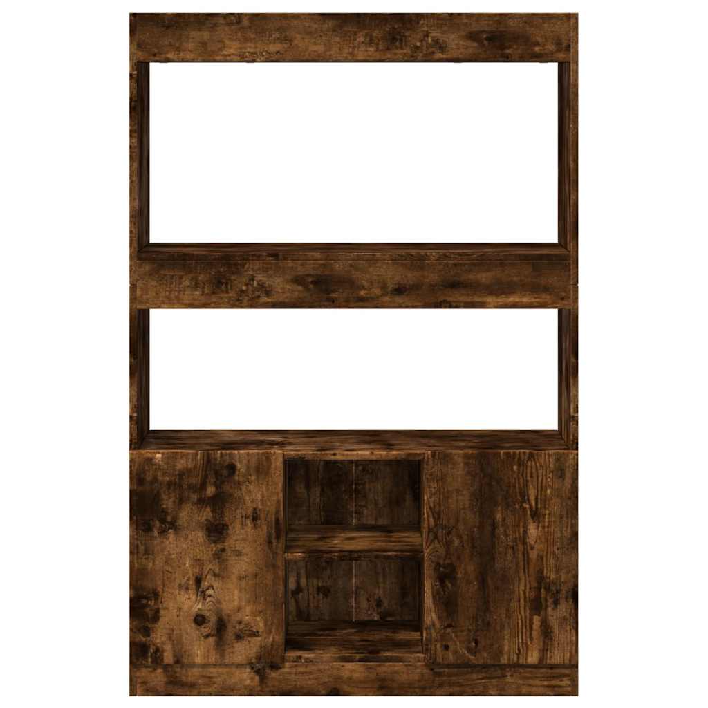 Highboard Smoked Oak 92x33x140 cm Engineered Wood