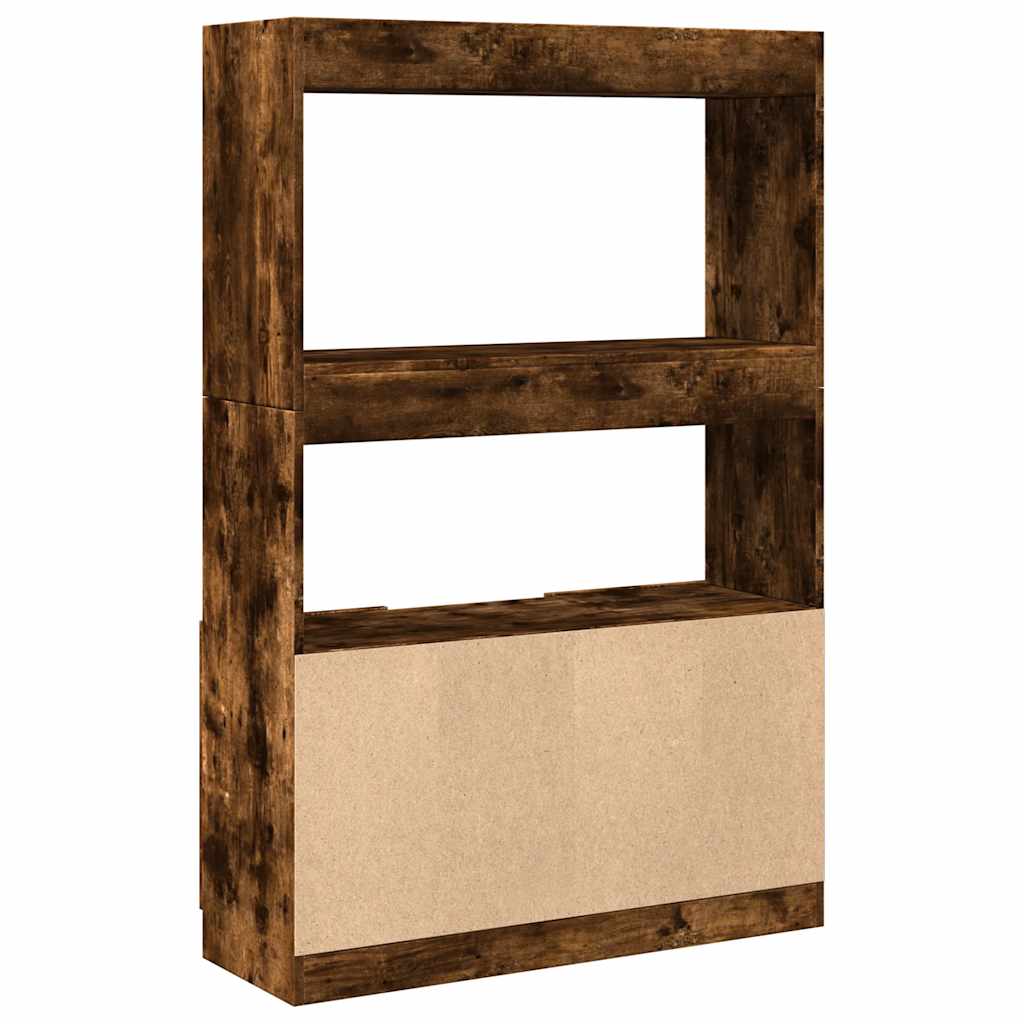 Highboard Smoked Oak 92x33x140 cm Engineered Wood