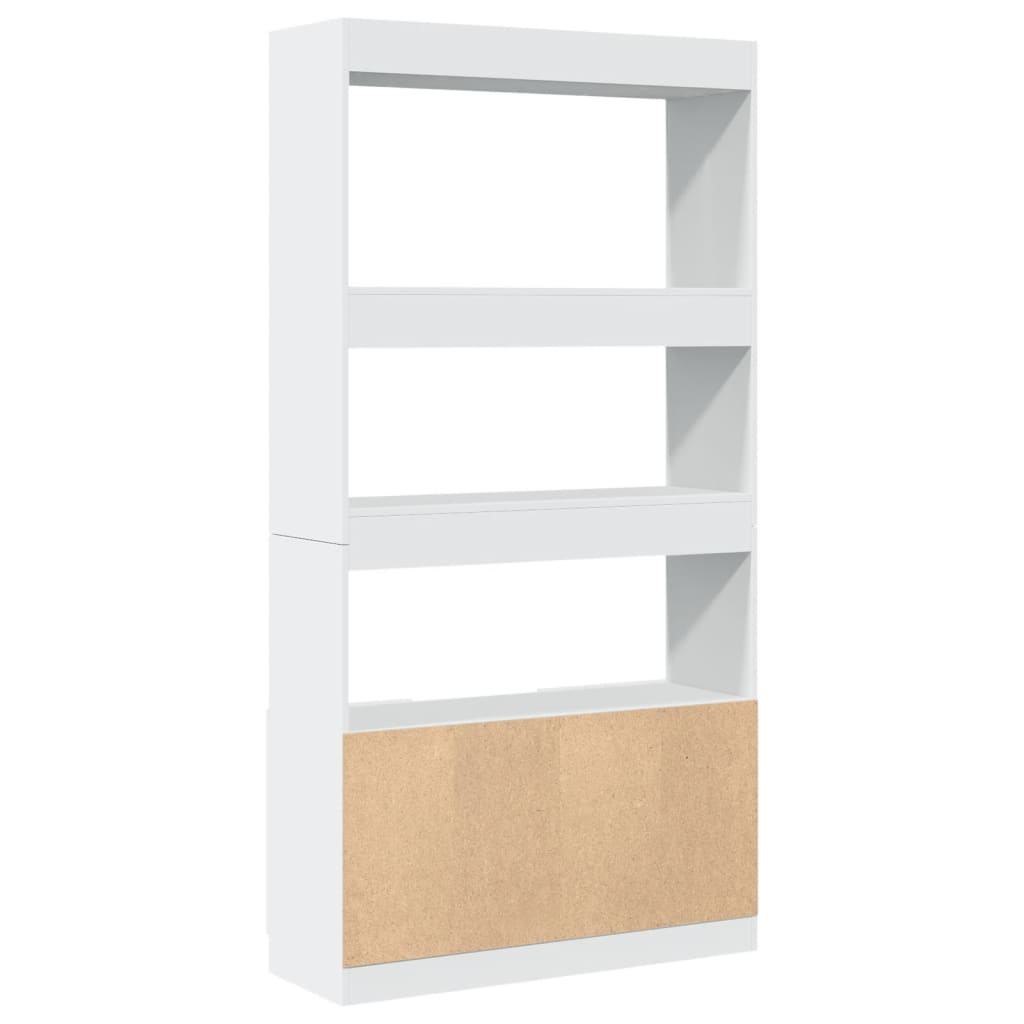 Highboard White 92x33x180 cm Engineered Wood