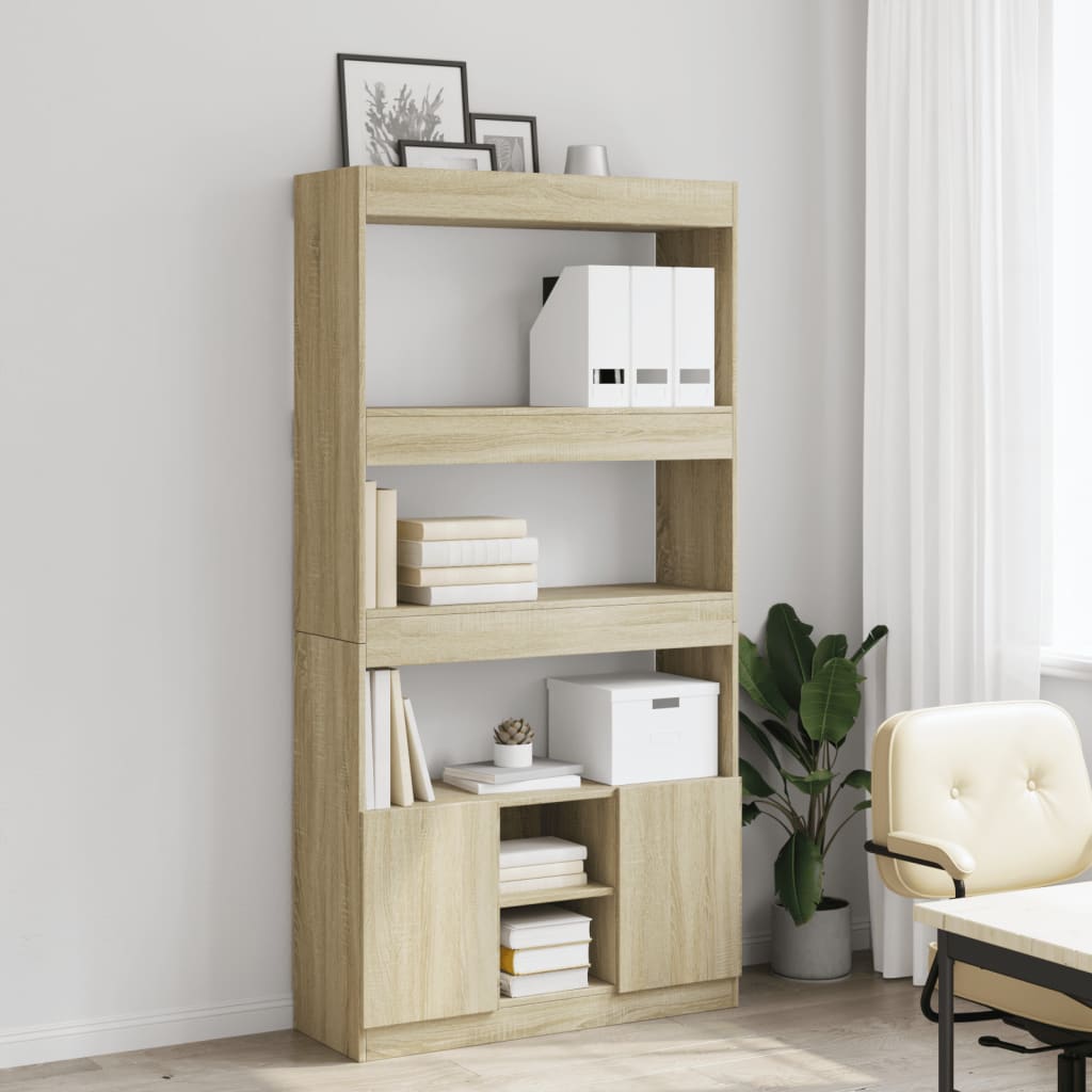 Highboard Sonoma Oak 92x33x180 cm Engineered Wood