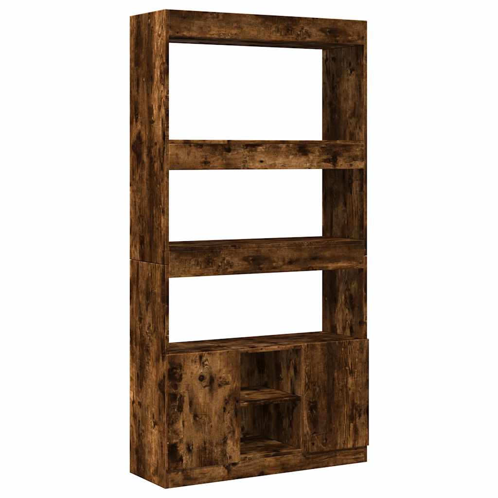 Highboard Smoked Oak 92x33x180 cm Engineered Wood