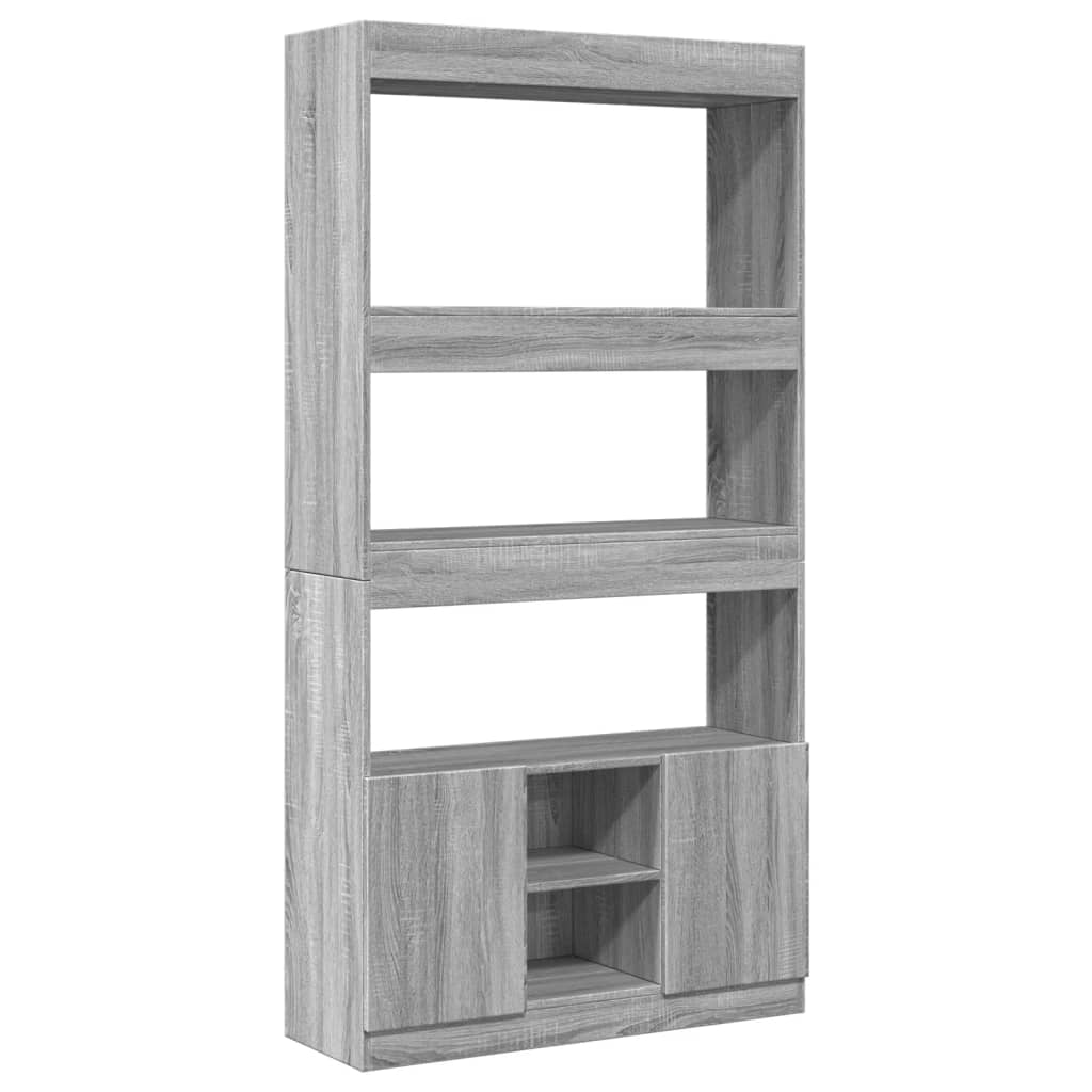Highboard Grey Sonoma 92x33x180 cm Engineered Wood