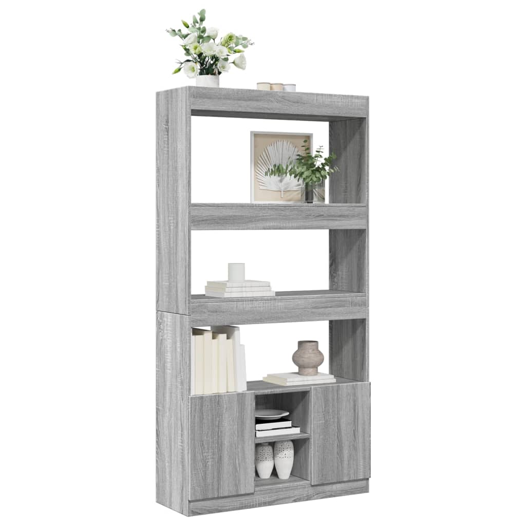 Highboard Grey Sonoma 92x33x180 cm Engineered Wood
