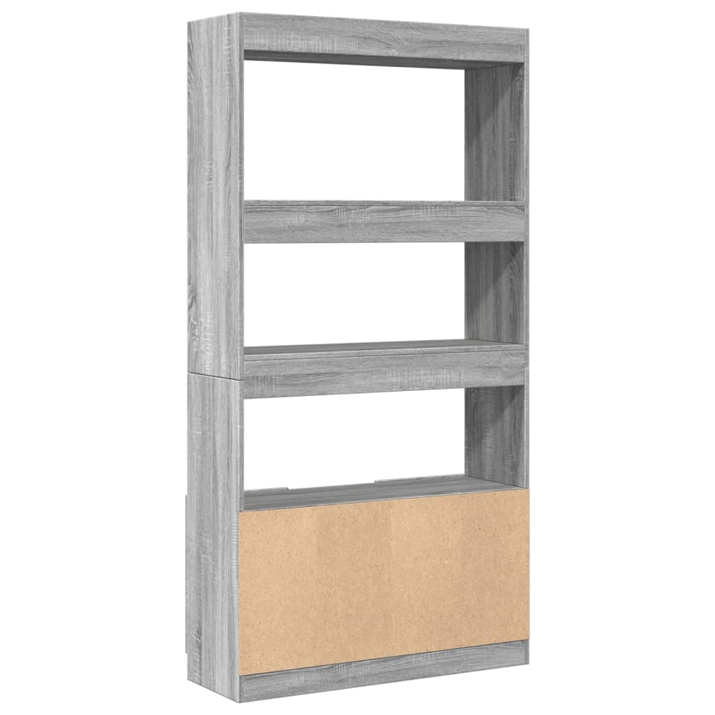 Highboard Grey Sonoma 92x33x180 cm Engineered Wood