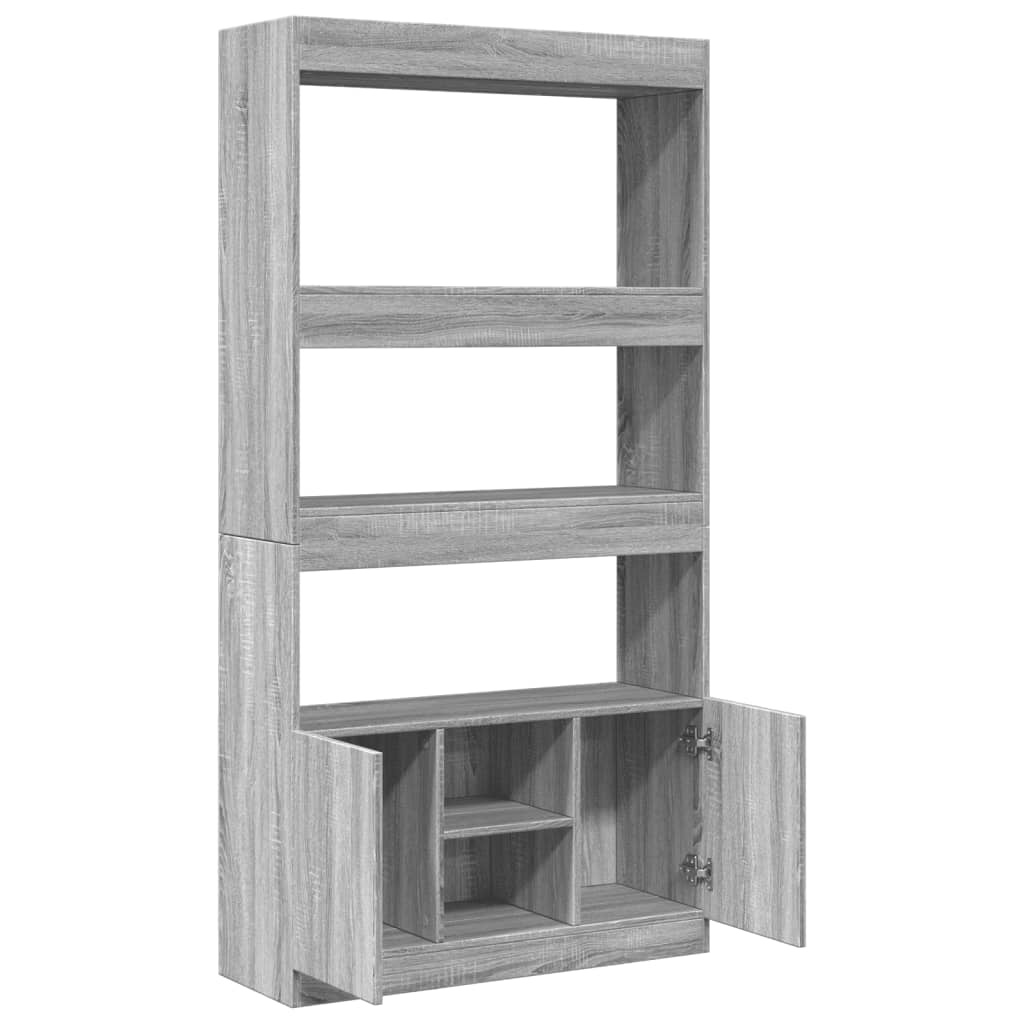 Highboard Grey Sonoma 92x33x180 cm Engineered Wood