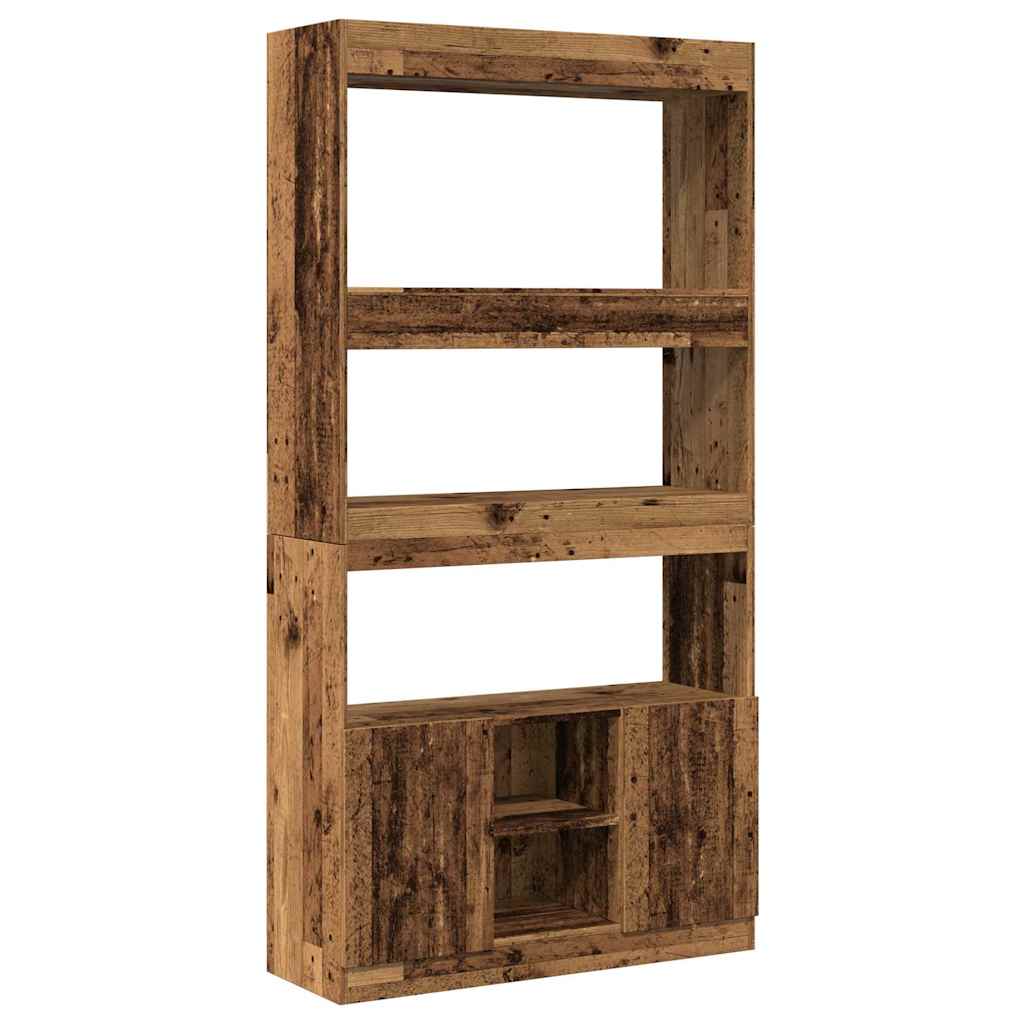 Highboard Old Wood 92x33x180 cm Engineered Wood