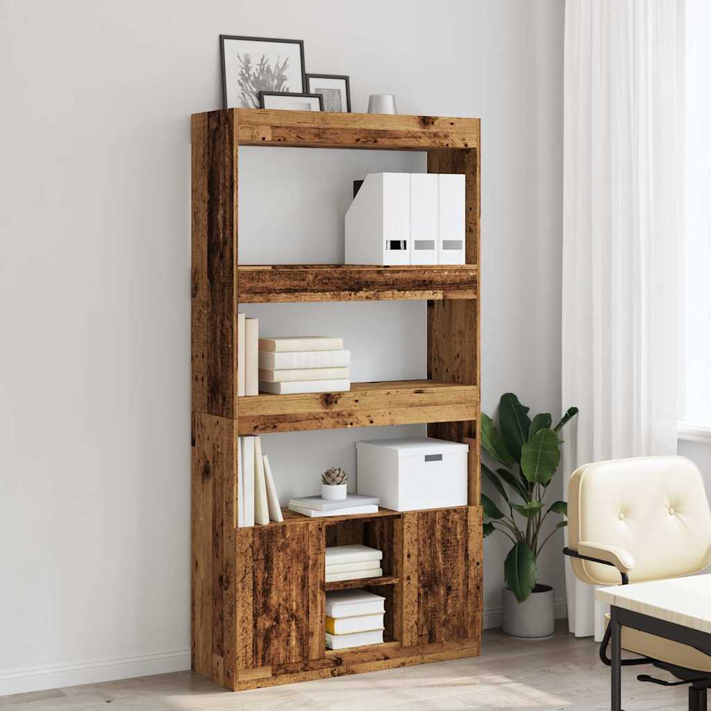 Highboard Old Wood 92x33x180 cm Engineered Wood