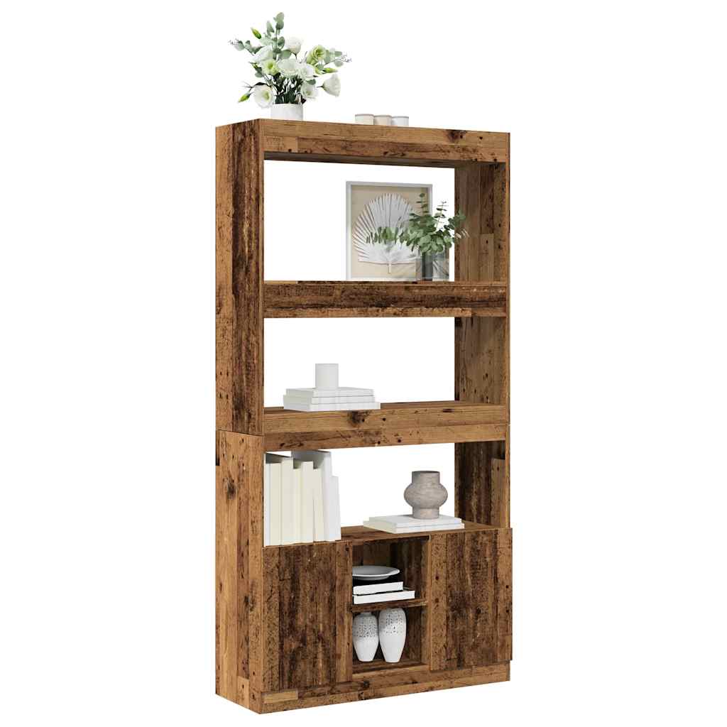 Highboard Old Wood 92x33x180 cm Engineered Wood