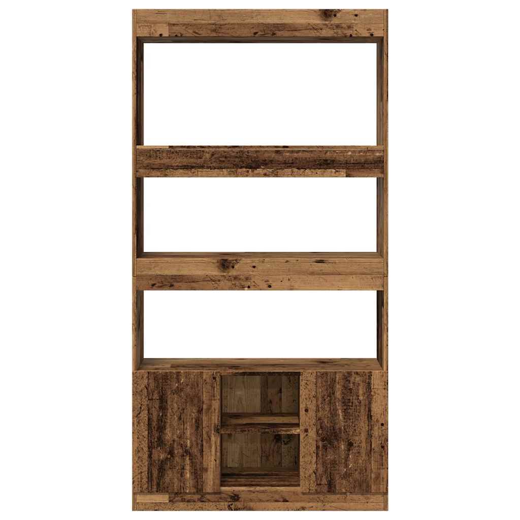 Highboard Old Wood 92x33x180 cm Engineered Wood