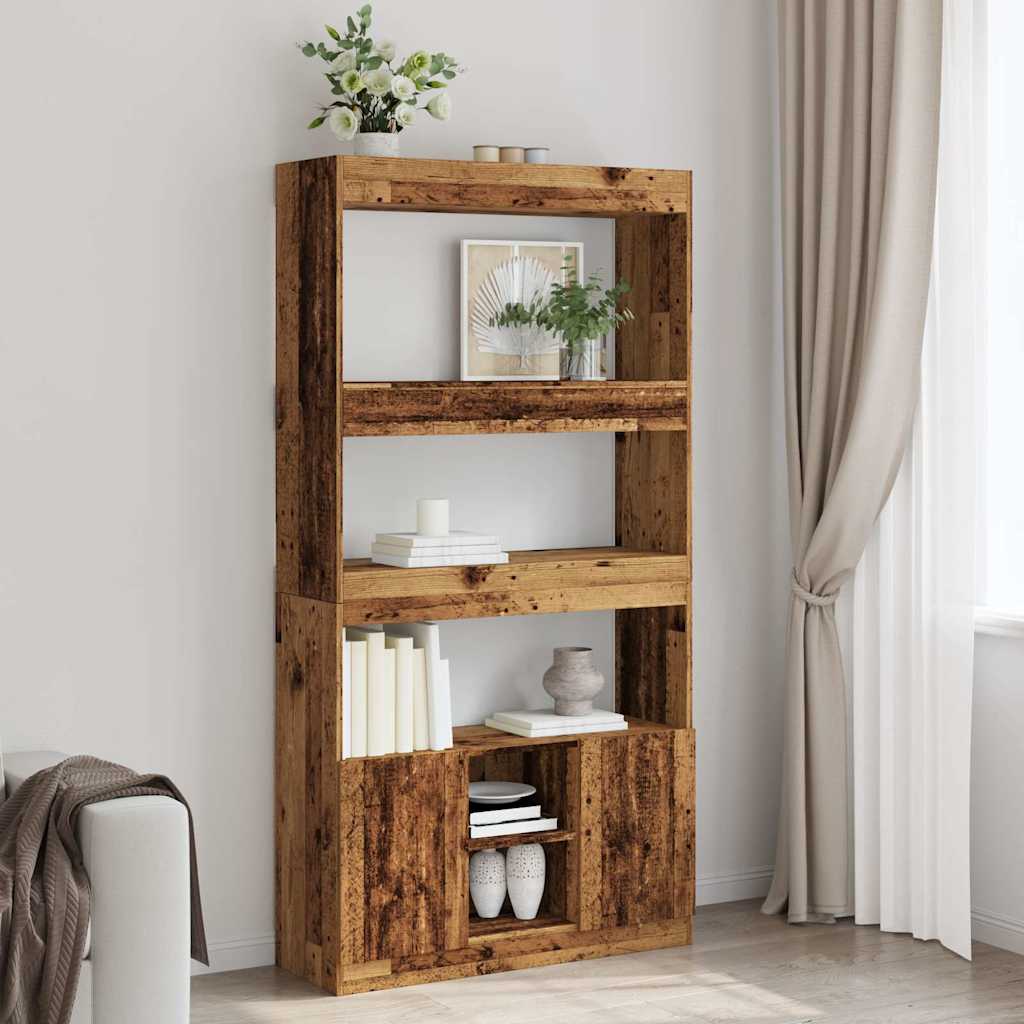 Highboard Old Wood 92x33x180 cm Engineered Wood