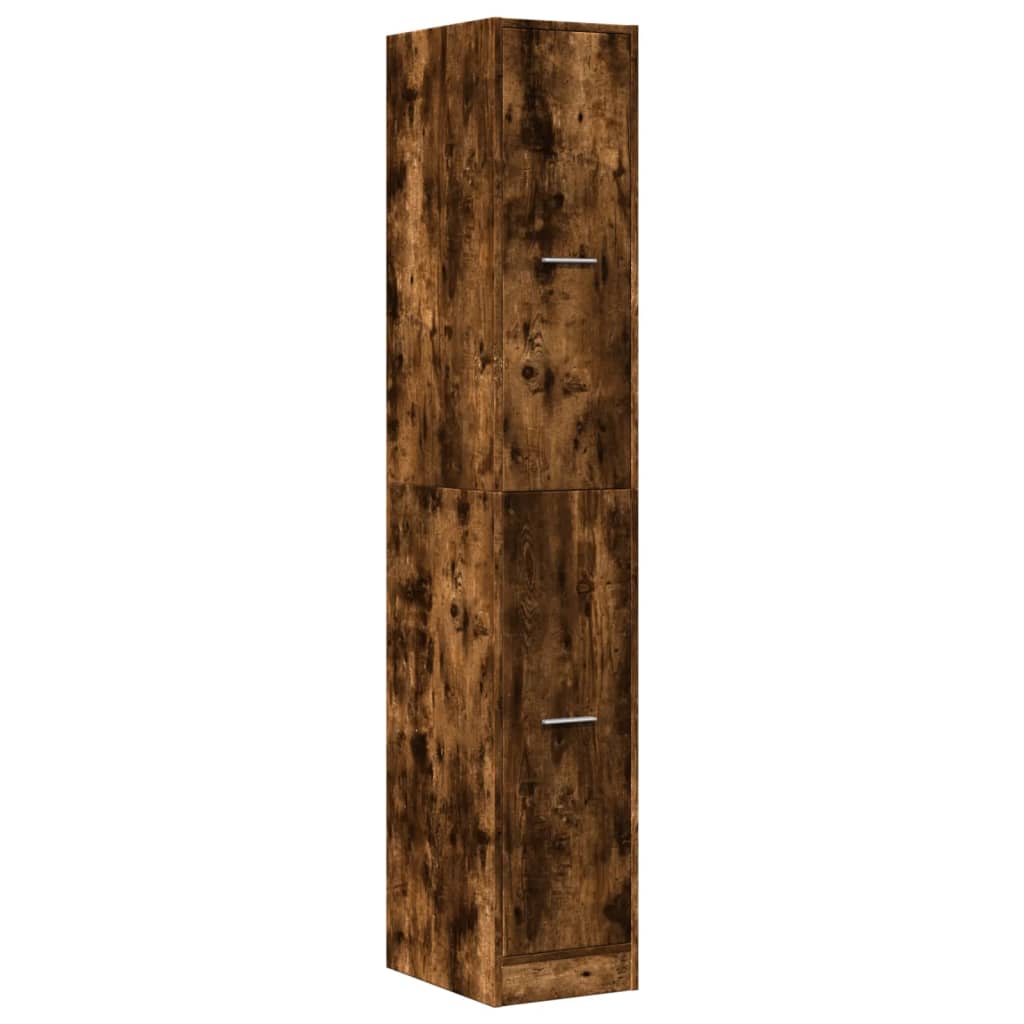 Apothecary Cabinet Smoked Oak 30x41x174,5 cm Engineered Wood