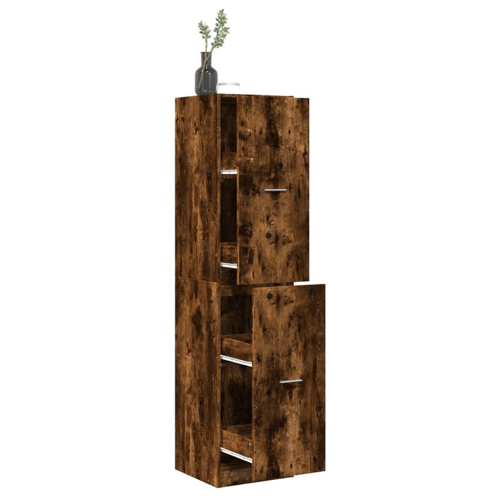 Apothecary Cabinet Smoked Oak 40x41x174,5 cm Engineered Wood