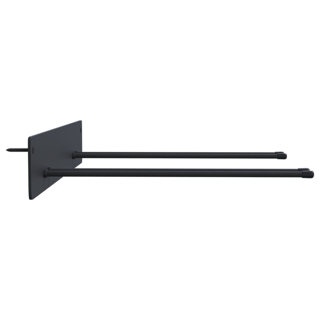 Garden Tool Storage Racks Wall Mounted 4 pcs Black Steel