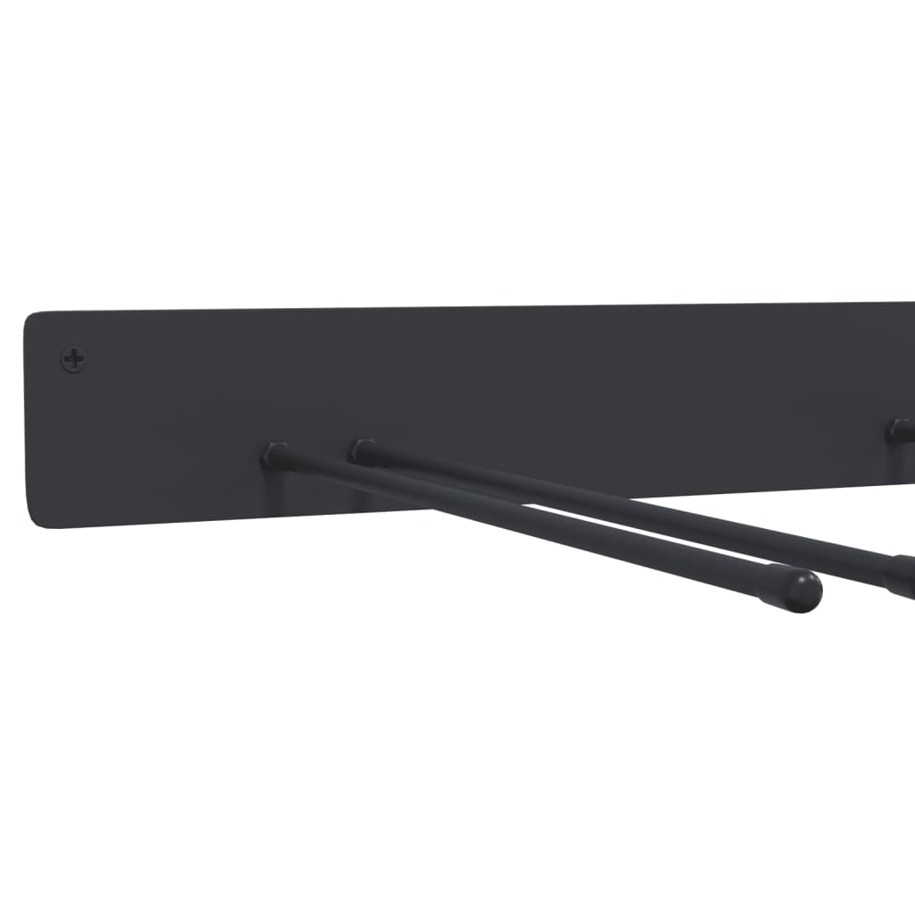 Garden Tool Storage Racks Wall Mounted 4 pcs Black Steel