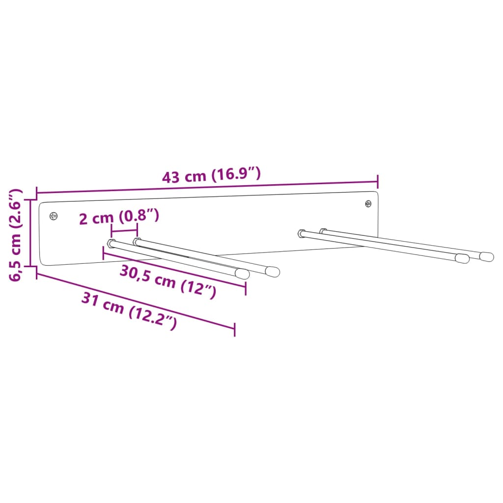Garden Tool Storage Racks Wall Mounted 4 pcs Black Steel