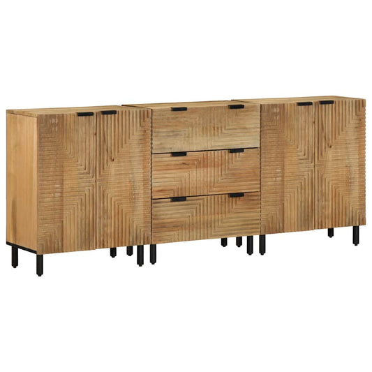 vidaXL 3 Piece Sideboards Brown 60x33x75 cm Solid Wood Mango