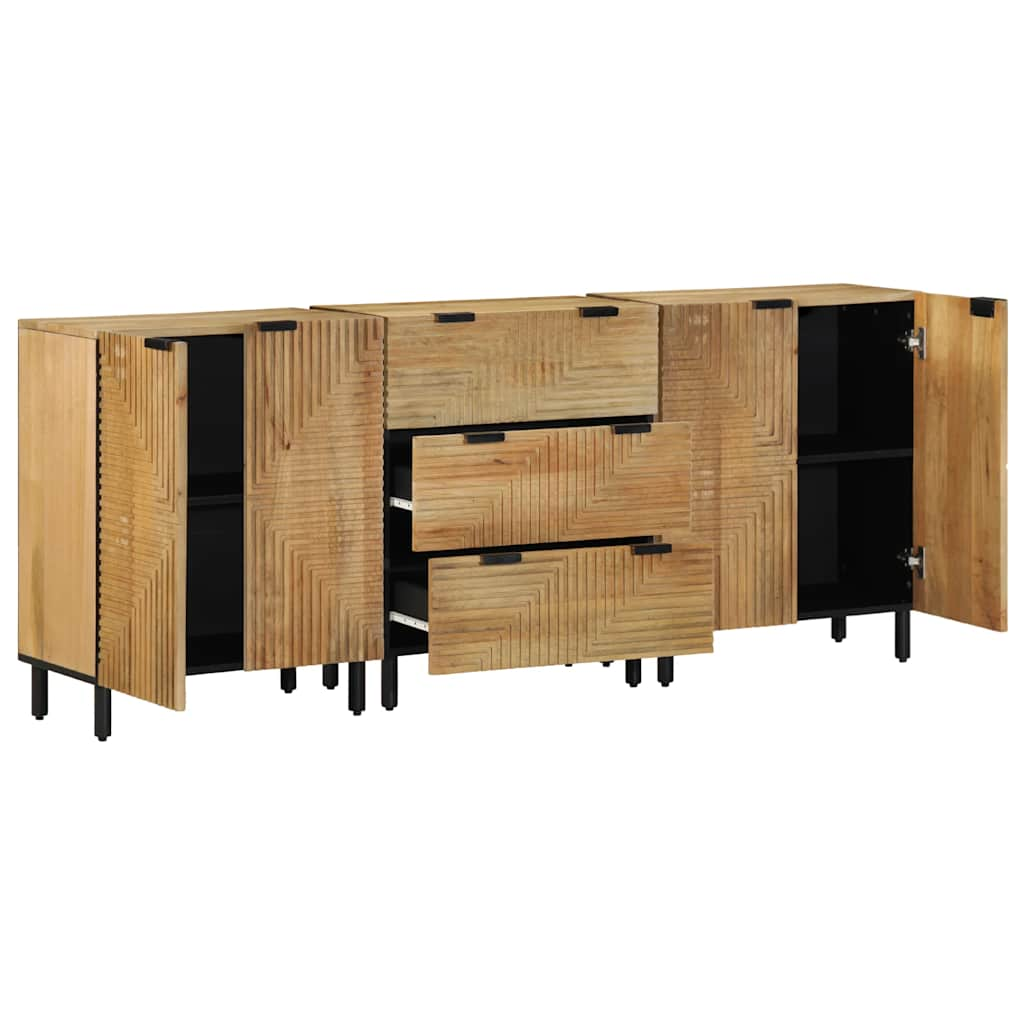 vidaXL 3 Piece Sideboards Brown 60x33x75 cm Solid Wood Mango