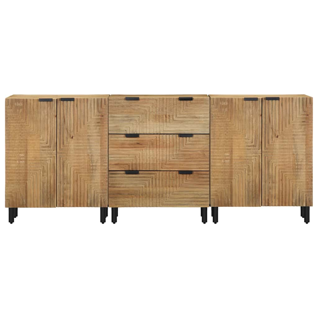 vidaXL 3 Piece Sideboards Brown 60x33x75 cm Solid Wood Mango