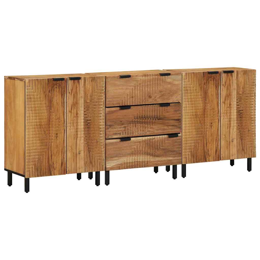 Sideboard Set 3 pcs 180 x 33 x 75 cm Solid Acacia Wood