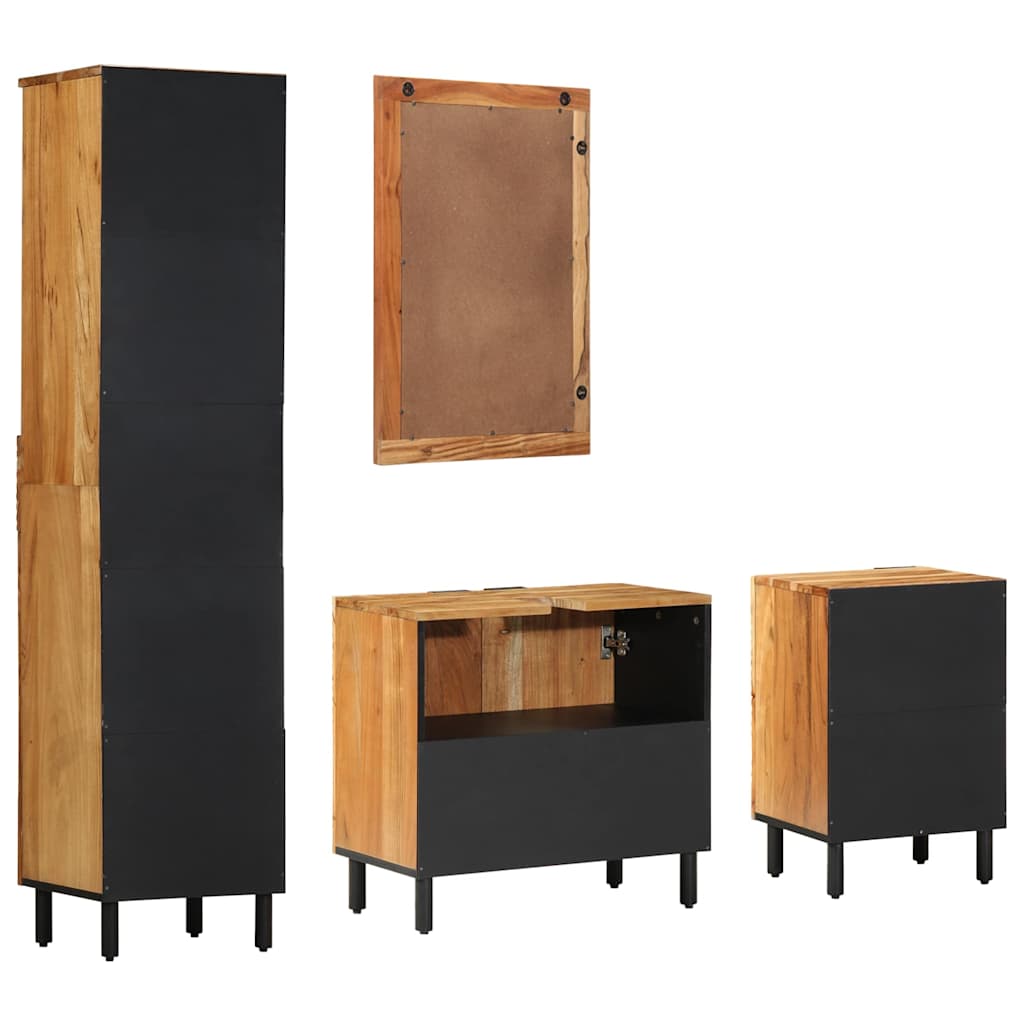 Bathroom Cabinet Set 4 pcs Natural 38 x 33 x 160 cm