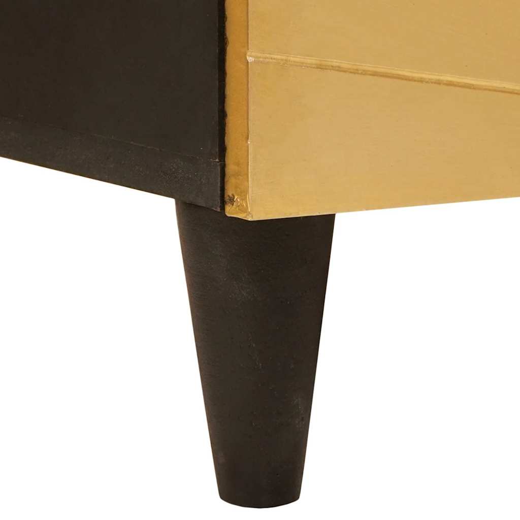 Sideboard Set 2 pcs Black and Brass 120 x 33 x 75 cm