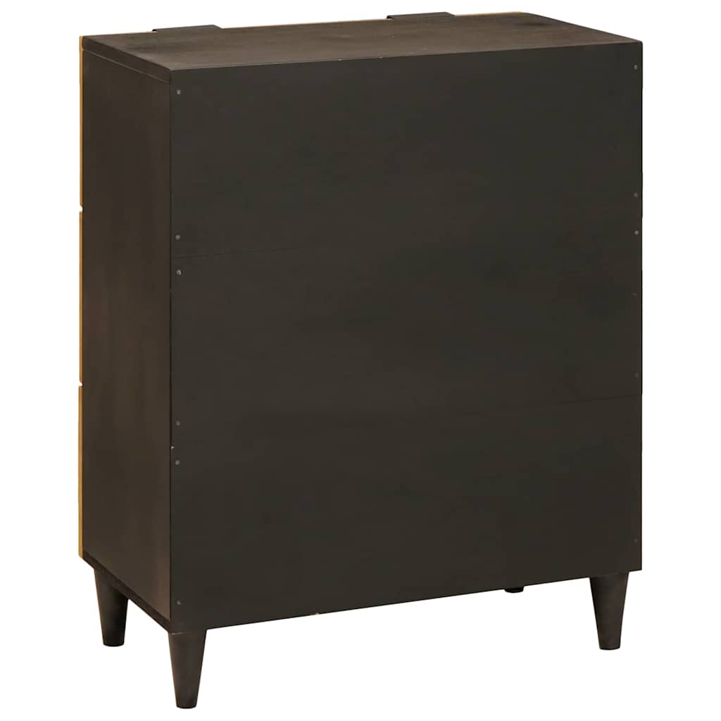 Sideboard Set 2 pcs Black and Brass 120 x 33 x 75 cm