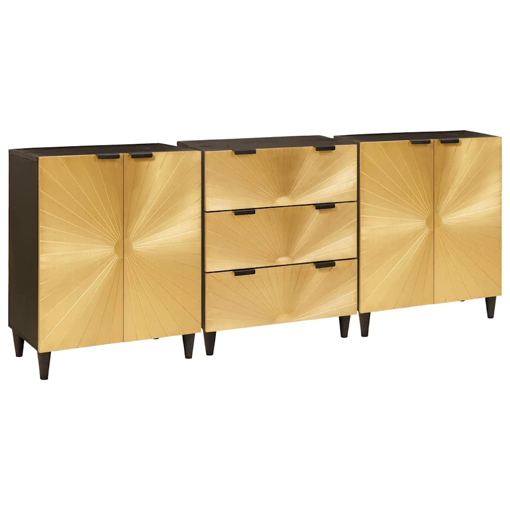 Sideboard Set 3 pcs 180 x 33 x 75 cm Solid Mango Wood