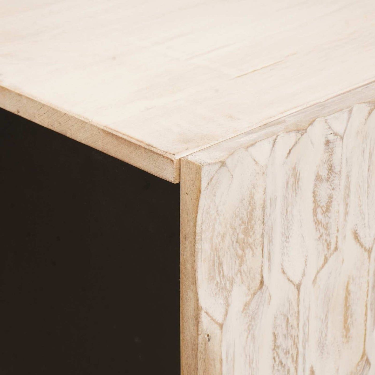 Sideboard 3 pcs White Wash Finish 180 x 33 x 75 cm