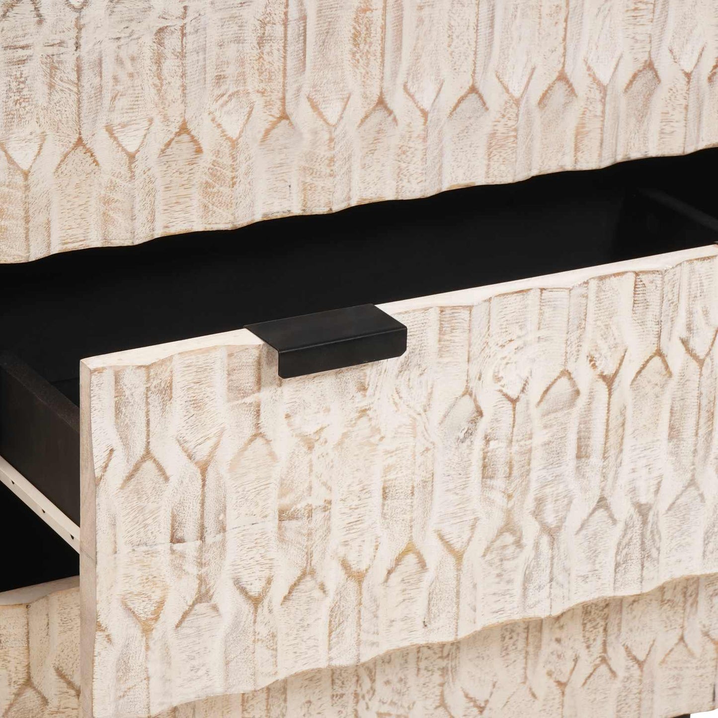 Sideboard 3 pcs White Wash Finish 180 x 33 x 75 cm