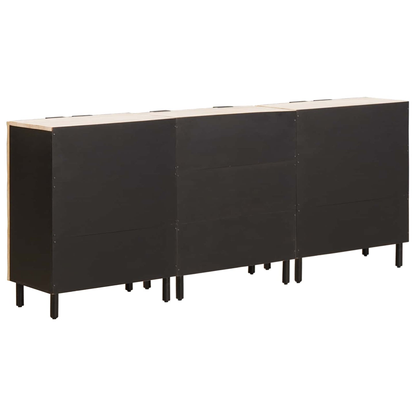 Sideboard 3 pcs White Wash Finish 180 x 33 x 75 cm