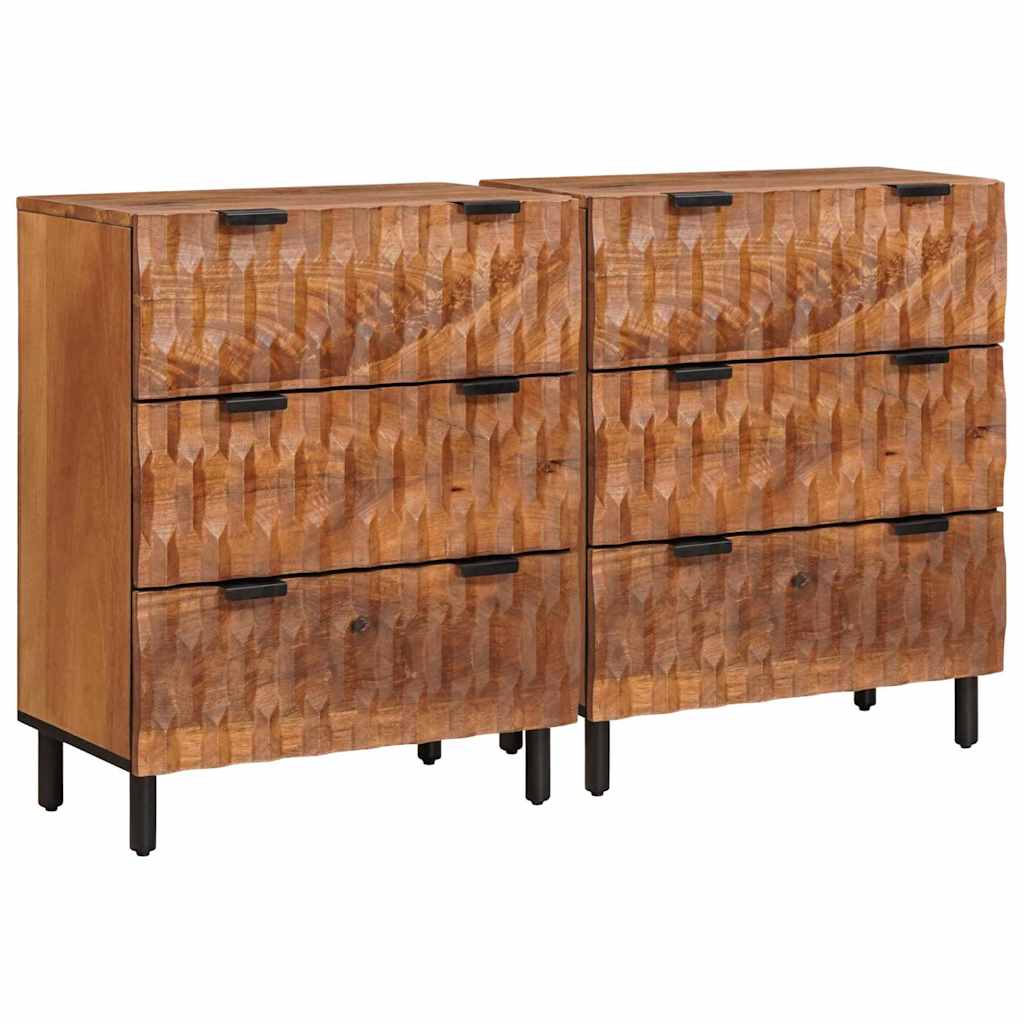 Sideboard 2 pcs Acacia Brown Finish 60 x 33 x 75 cm