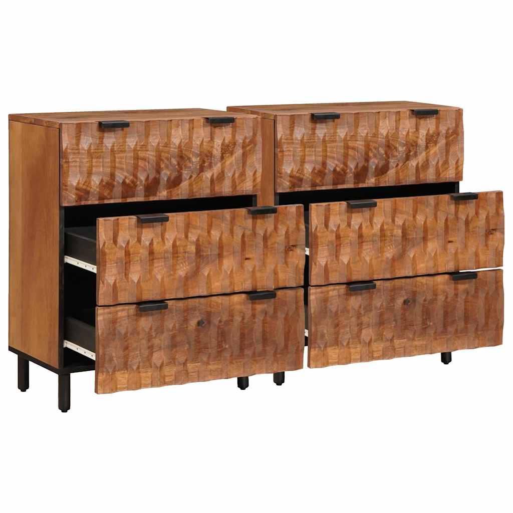 Sideboard 2 pcs Acacia Brown Finish 60 x 33 x 75 cm