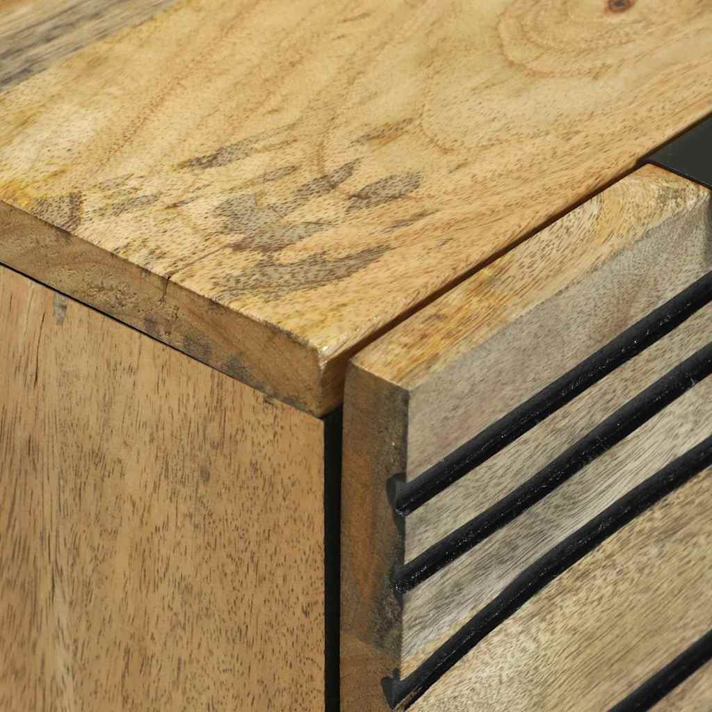 Sideboard Set 2 pcs Natural 120 x 33.5 x 75 cm Solid Mango Wood