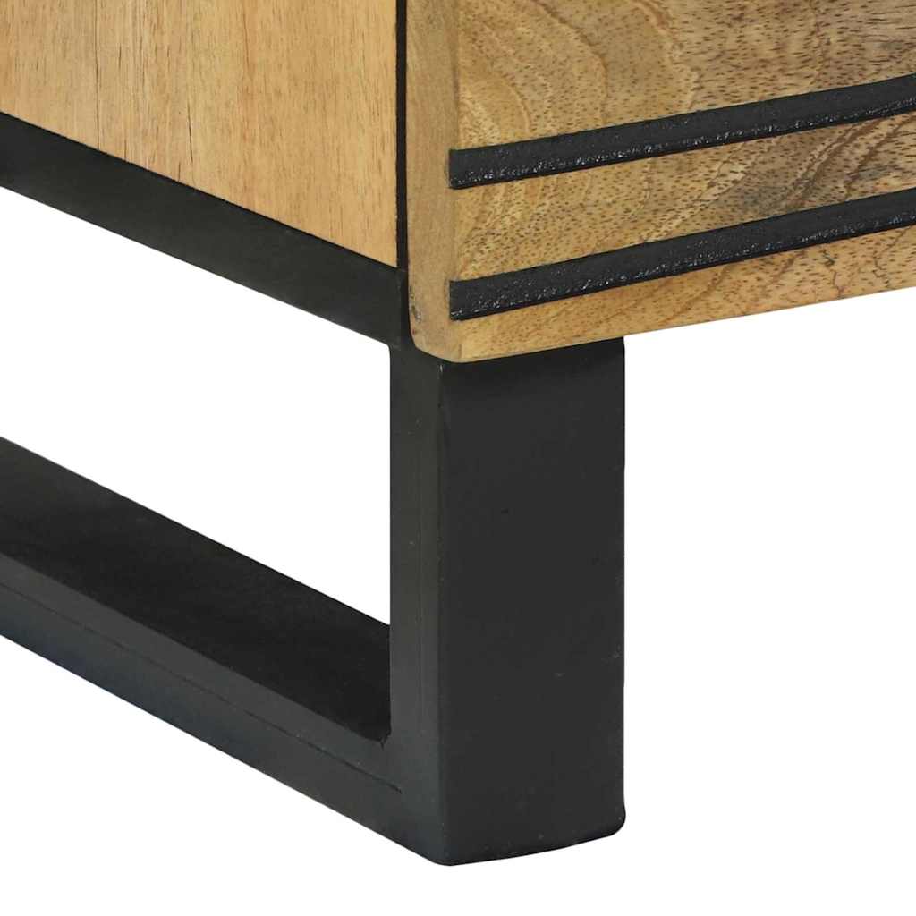 Sideboard Set 2 pcs Natural 120 x 33.5 x 75 cm Solid Mango Wood