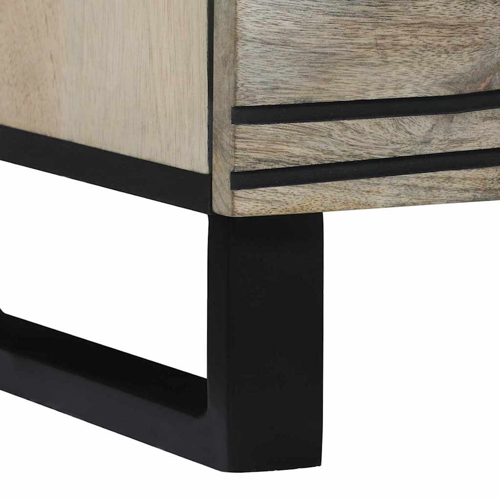 Sideboard Set 2 pcs White 120 x 33.5 x 75 cm Solid Mango Wood
